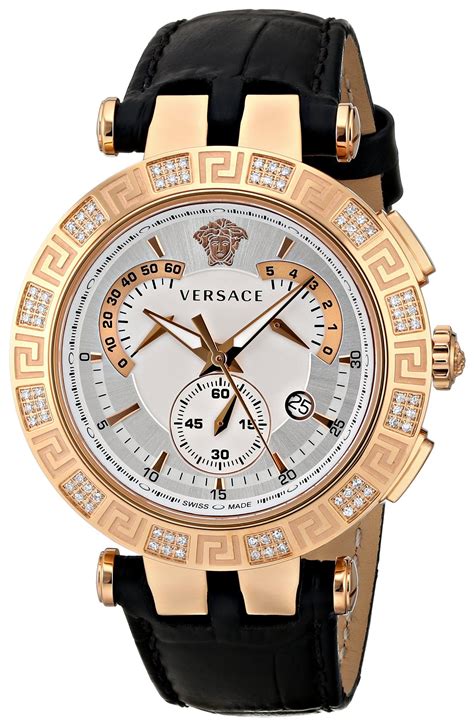 versace gold watch with diamonds|Versace chrono.